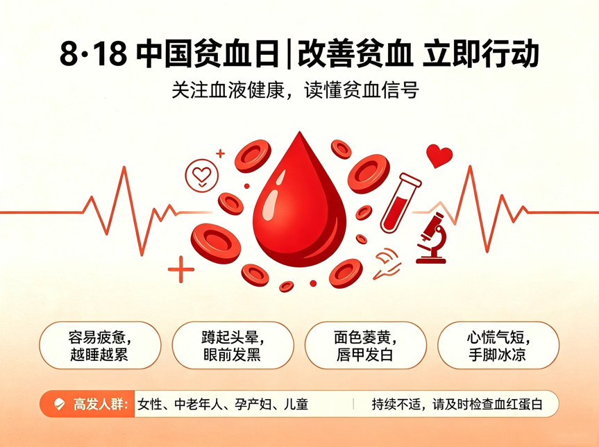 贫血属于全球高发公共卫生问题，我国儿童、女性、孕产妇、老年人都是高发群体，漏诊延误健康干预  | “中国贫血日” [8.18] 的来龙去脉